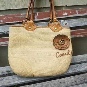 Coach straw bag